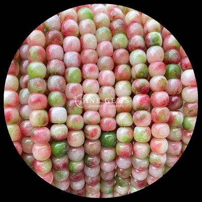 Gems Bead Rose Quartz Ice Green Jade Natural Crystal Gemstone Apple Shape Loose Bead Strands for Jewelry Making