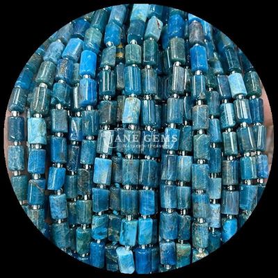 Gems Bead Natural Crystal Apatite Rhodonite Gemstone Faceted Cylinder Shape Loose Bead Strands for Jewelry Making