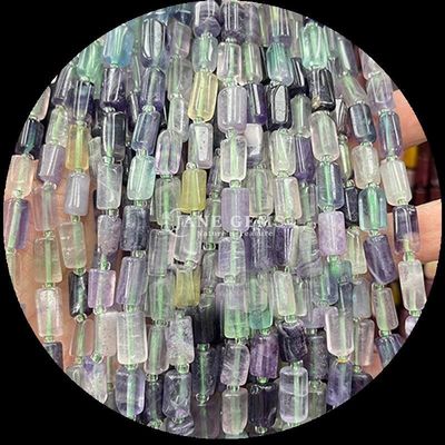 Gems Bead Natural Crystal Apatite Rhodonite Gemstone Faceted Cylinder Shape Loose Bead Strands for Jewelry Making
