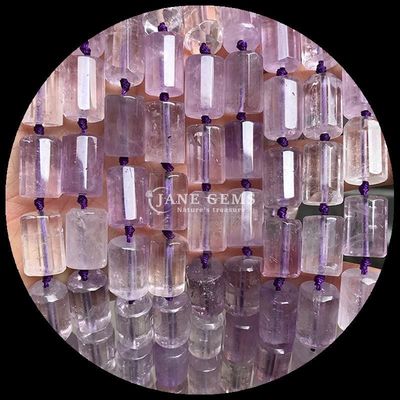 Gems Bead Natural Crystal Apatite Rhodonite Gemstone Faceted Cylinder Shape Loose Bead Strands for Jewelry Making