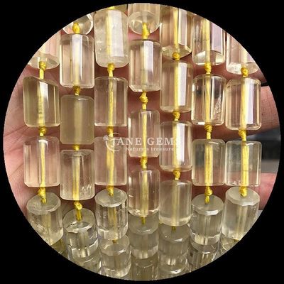 Gems Bead Natural Crystal Apatite Rhodonite Gemstone Faceted Cylinder Shape Loose Bead Strands for Jewelry Making