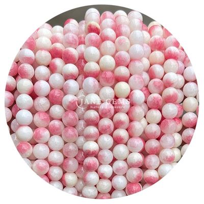 Polished Smooth Hetian White Jade Chalcedony Light Peach Chalcedony Loose Beads For DIY Jewelry Making