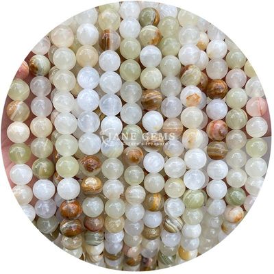 Mixed Round Jades Chalcedony Stone Beads Healing Crystal Natural Stone Loose Beads DIY Jewelry Making