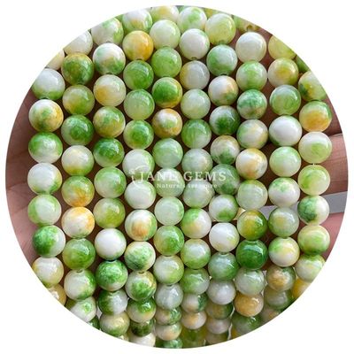 Round Jades Color Chalcedony Stone Beads Healing Crystal Natural Stone Loose Beads For DIY Jewelry Making