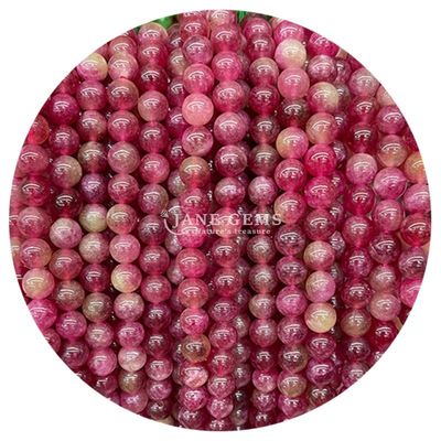 Natural Stone Rainbow Pink Xinjiang Chalcedony For Jewelry Making Handmade Bracelet Necklace