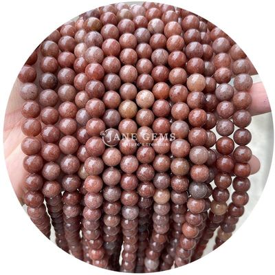 Natural Loose Stone Beads Strand Gemstone Pink Aventurine Round Smooth For DIY Jewelry Making
