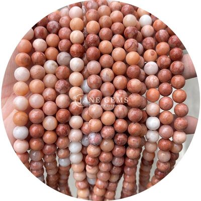 Natural Loose Stone Beads Strand Gemstone Pink Aventurine Round Smooth For DIY Jewelry Making