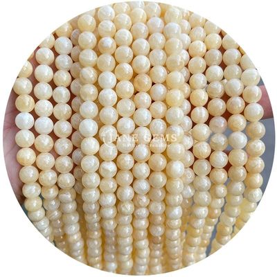 Loose Natural Crystal Jade Beads Lemon Jade Round Loose Beads For Birthday Gift Making