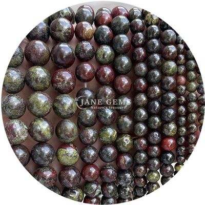Natural Semi-Precious Gemstone Stone Ocean Jasper Dragon Blood  Loose Strand Beads For Jewelry Making