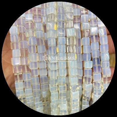 Cube Square Shape Opalite Tiger's Eye Loose Bead Strands for Healing Energy