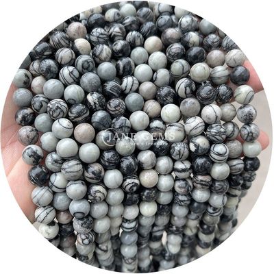 Natural Black Stripe Rhodochrosite Gemstone Beads for Jewelry Making DIY Bracelets