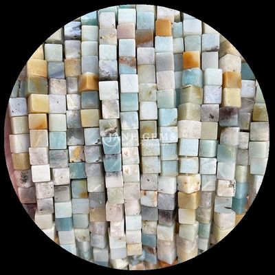 Natural Southern Jade Amazonite Square Shape Gemstone Bead Strands for DIY Jewelry and Healing Energy
