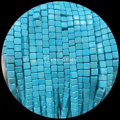 Cube Square Shape Natural Gemstone Bead Red Turquoise Black Agate Loose Bead Strands For DIY Jewelry