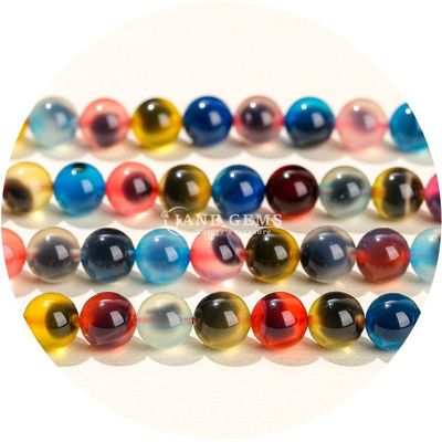 Rainbow Sugar Agate Loose Beads Round Beads DIY Jewelry Accessories Beads For Gift  Making