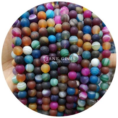 Frosted Agate Matte Loose Beads Handmade Semi-Finished Products For Birthday Gifts