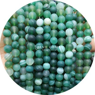 Natural Red Stripe Agate Bead Sardonyx Agate Matte Round Loose Beads For Jewelry Making