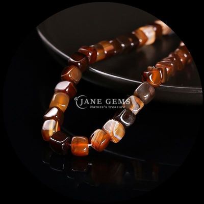 Cube Square Shape Natural Gemstone Bead Lemon Jade Rhodonite Loose Bead Strands For Healing And DIY Jewelry Ma