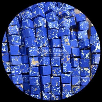 Cube Square Shape Natural Gemstone Bead Lemon Jade Rhodonite Loose Bead Strands For Healing And DIY Jewelry Ma