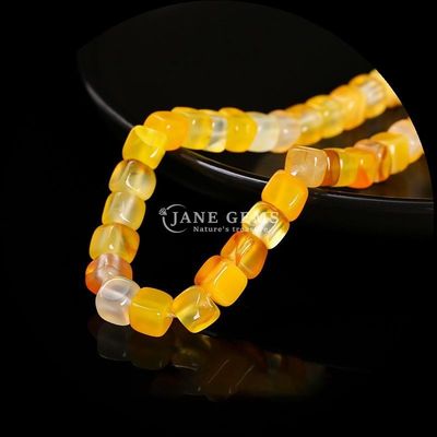 Cube Square Shape Natural Gemstone Bead Blue Striped Agate Loose Bead Strands For Healing And DIY Jewelry Ma