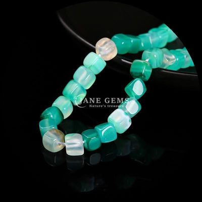 Cube Square Shape Natural Gemstone Bead Blue Striped Agate Loose Bead Strands For Healing And DIY Jewelry Ma