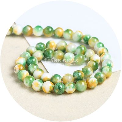 Rainbow Persian Jade Loose Beads Round Shape Beads Diy Jewelry Accessories For Gift