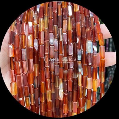 Rectangle Square Shape Loose Bead Strands for Bracelets Natural Red Agate Amethyst