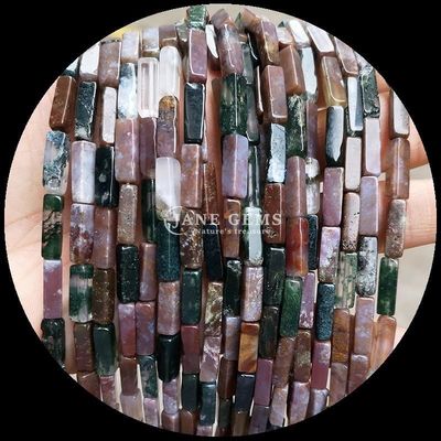 Rectangle Square Shape Loose Bead Strands for Bracelets Natural Red Agate Amethyst