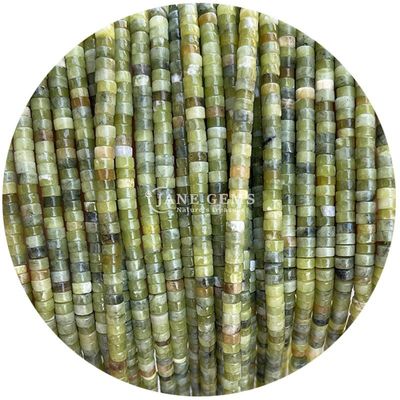 Kiwi Jasper Unakite Loose Beads Made of Natural Crystal Gemstone for Jewelry Making