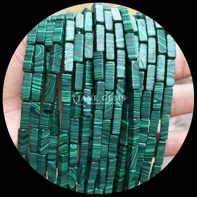 Natural Unakite Malachite Rectangle Square Shape Gemstone Bead Strands for DIY Jewelry
