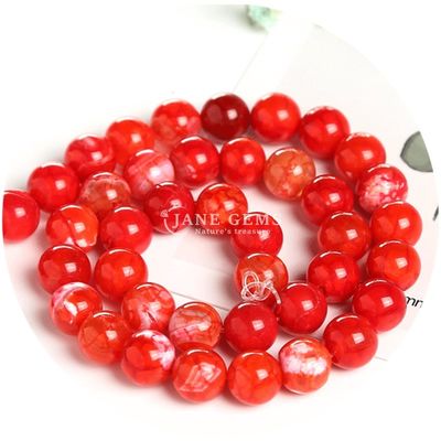 Various Color Ice Agate Smooth Round Shape Loose Beads For Jewelry & Crafts Making
