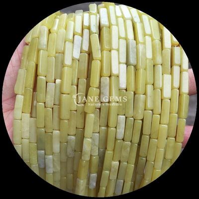 Natural Gemstone Bead Rectangle Shape Lemon Jade Howlite Loose Strands for DIY