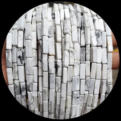 Natural Gemstone Bead Rectangle Shape Lemon Jade Howlite Loose Strands for DIY