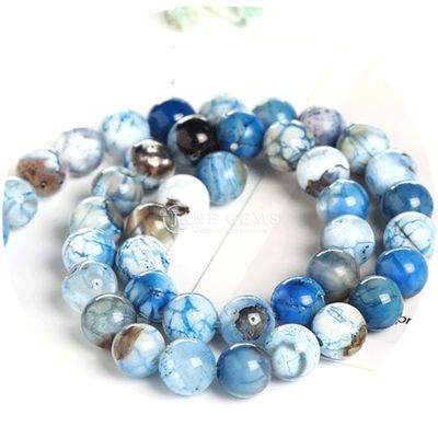 Polished Smooth Round Shape Loose Bead Strands Different Ice Agate  For Jewelry Making