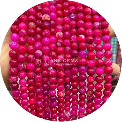 Polished Smooth Round Shape Loose Bead Strands Different Ice Agate  For Jewelry Making