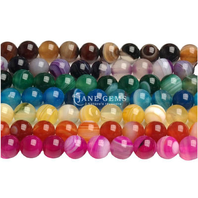 Round Shape Agate Beads Polished Smooth For Jewelry And Crafts Making