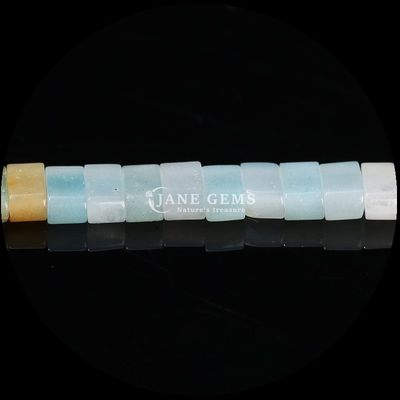 Natural Gemstone Polished Finish Cube Beads Amazonite Picture Jasper Loose Bead Strands For Jewelry Making