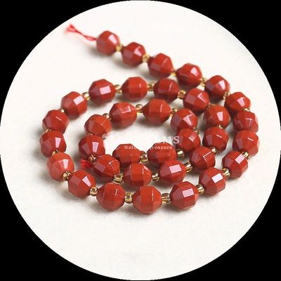Natural Olive Shape Beads Faceted Loose Stone Bead Red Jasper Mookite Loose Strands for DIY Jewelry