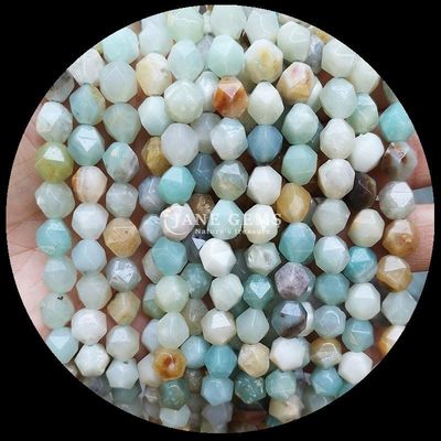 Faceted Gemstone Natural Diamond Shape Rhodonite Amazonite Loose Strand Beads