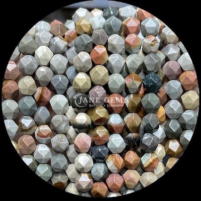 Multi-color Diamond Faceted Beads and Blue Sandstone Strands for DIY Jewelry Making