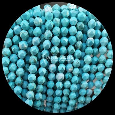 Faceted Multi Color Howlite Map Stone Loose Strand Gemstone Beads for DIY Jewelry