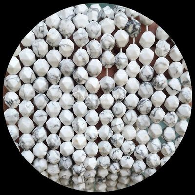 Faceted Multi Color Howlite Map Stone Loose Strand Gemstone Beads for DIY Jewelry