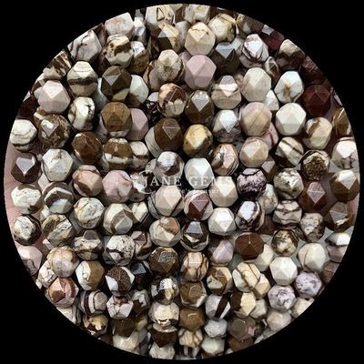 Faceted Multi Color Howlite Map Stone Loose Strand Gemstone Beads for DIY Jewelry