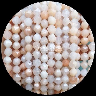 Loose Natural Diamond Faceted Gem Beads Morganite Pink Aventurine Loose Strands for Jewelry Making