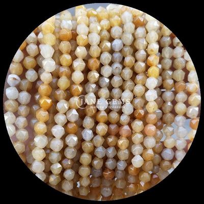 Loose Natural Diamond Faceted Gem Beads Morganite Pink Aventurine Loose Strands for Jewelry Making