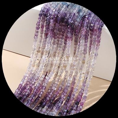 Natural Stone Polished Bead Gemstone Square Cube Shape Fluorite Labradorite Mini Loose Bead Strands for Bracelets / Necklaces