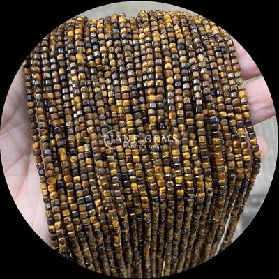 Gemstone Cube Beads Ruby Zoisite Tiger's Eye Loose Strands Square Beads for DIY Jewelry Making