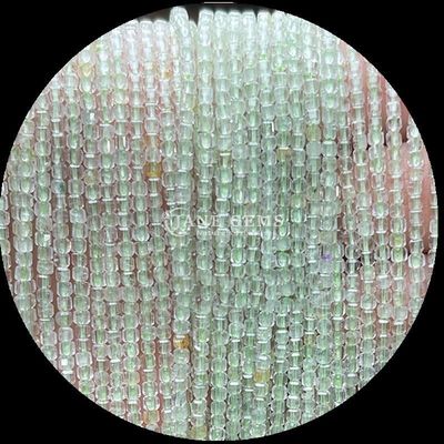 Customizable Cube Square Gemstone Beads Gold Rutilated Quartz Prehnite Loose Strands Beads For Jewelry Making