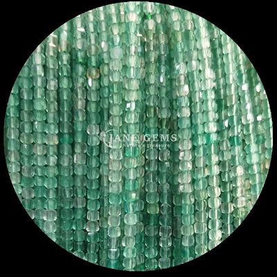 Colorful Mini Cube Gemstone Beads Pink Opal and Green Agate Strands for DIY Jewelry