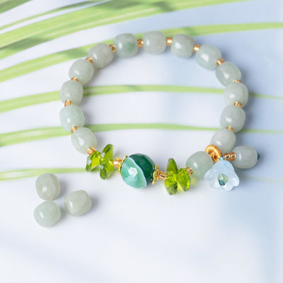 Natural Jade Beaded Bracelet Health Beauty And Harmony Jane Gems For Gift DIY Handmade Jewelry
