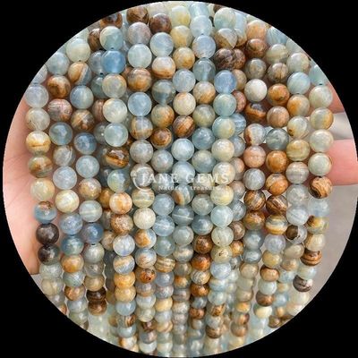 Natural Gemstone With Round Cut Moonstone Fluorite Ocean Jasper Loose Strands Beads For DIY Jewelry